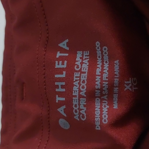 Athleta Accelerate 7/8 Tight Size XL Rust Burgundy Maroon Orange - Picture 7 of 7